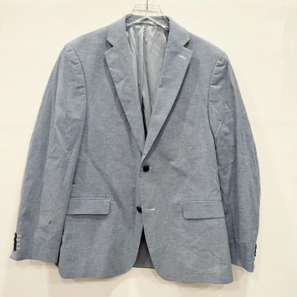 Alfani Slim Fit Light Blue Herringbone Cotton Blazer Sports Jacket Size 40R